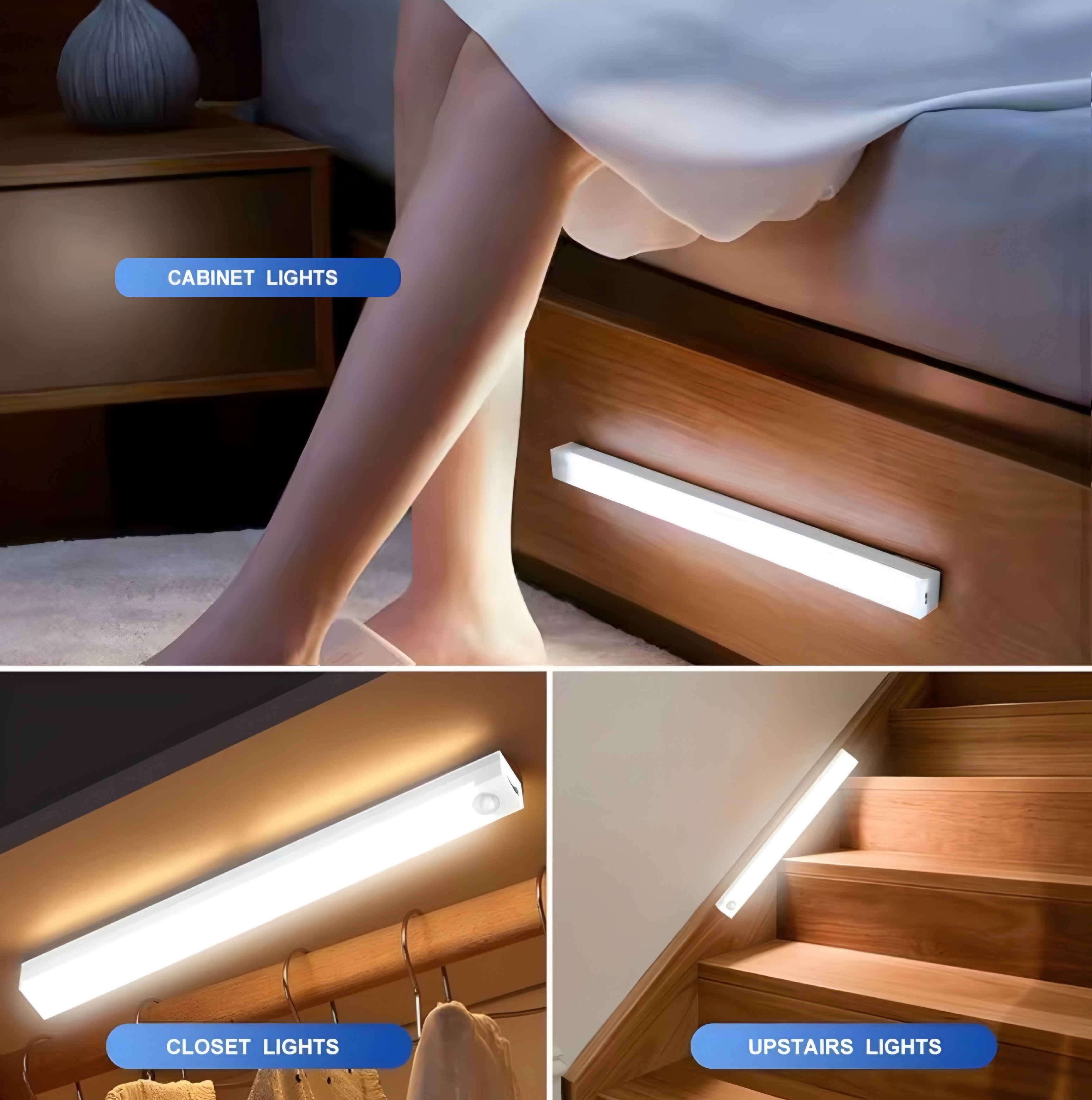 Smart Motion Sensor LED Light – USB Rechargeable | 3 Color Modes