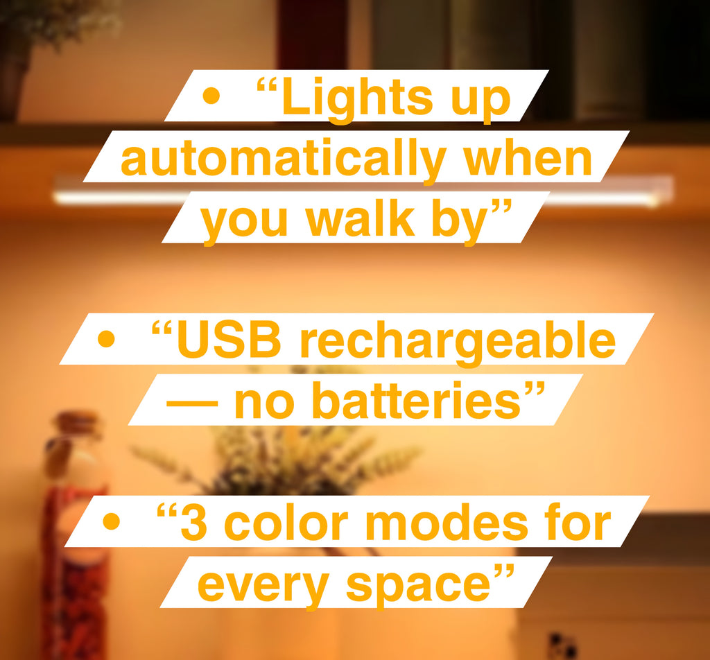 Smart Motion Sensor LED Light – USB Rechargeable | 3 Color Modes